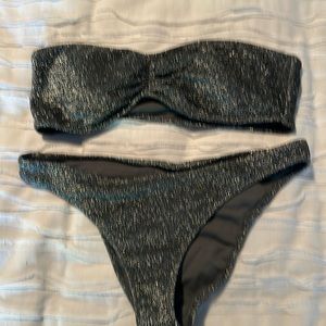 Sparkly silver tub top medium top small bottoms